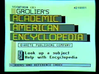 Interface da Groelier´s Academic American Encyclopedia, uma enciclopédia digital disponível em CD-Rom.